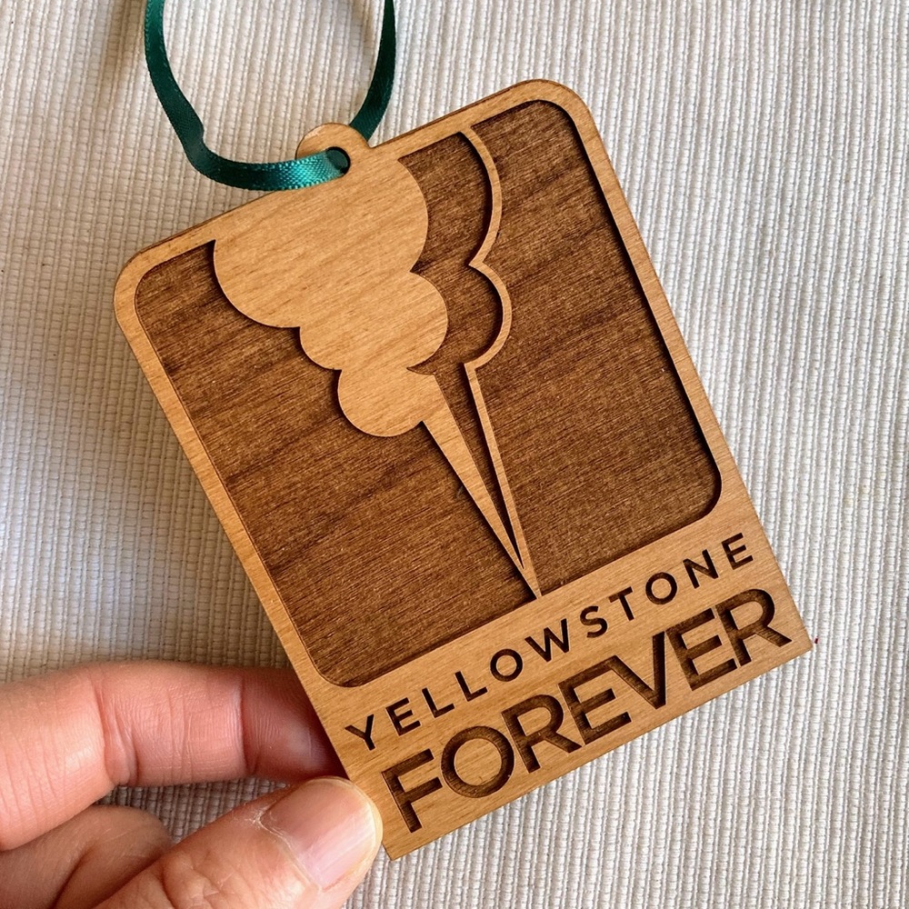 Wooden Yellowstone Forever Park Souvenir Collectible Ornament Keepsake